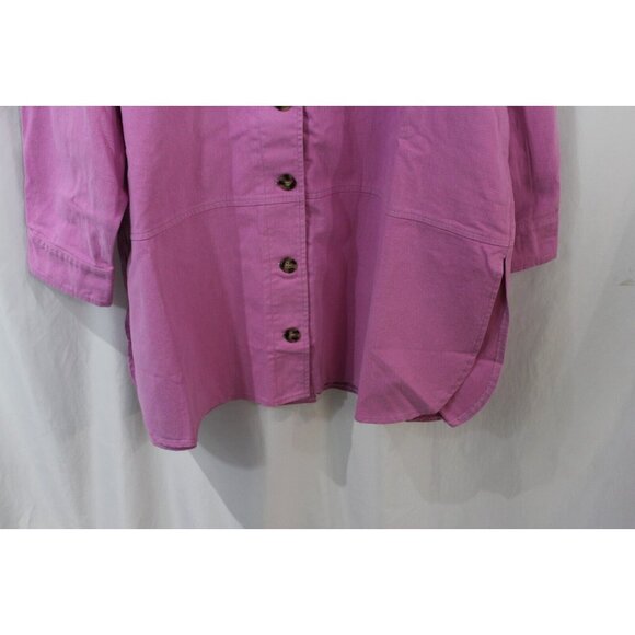 Venus Womens Pink Long Sleeve Cotton Button Front Lightweight Jacket 2X NWOT - Picture 4 of 6